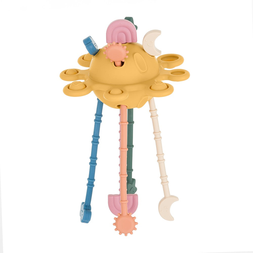 Petite&Mars Crazy Planet Juguete sensorial de silicona y mordedor 10m+