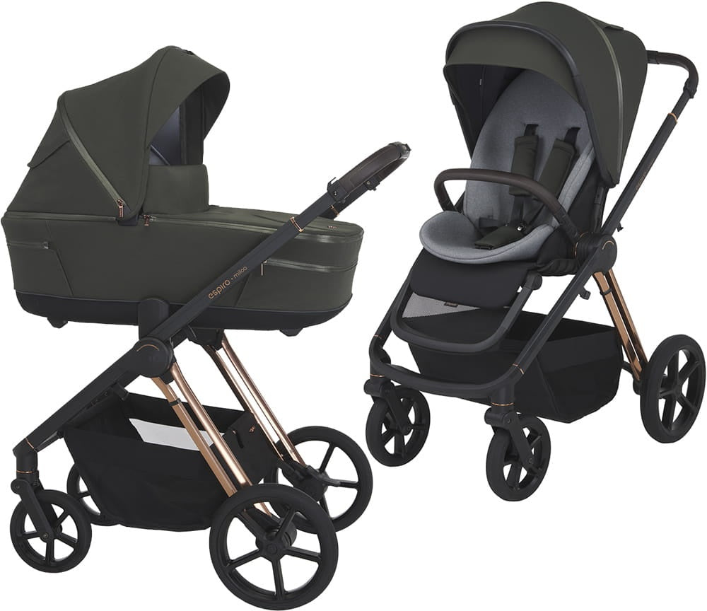 Carrito de Bebé Espiro Miloo 2.0 Duo con Accesorios | Capazo y Silla de Paseo Premium